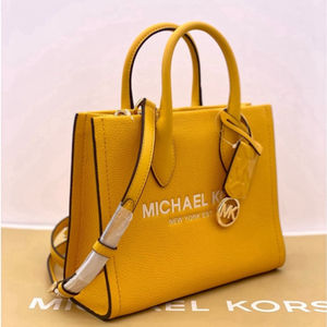 Michael Kors Mirella Small Shopper Top Zip Tote Crossbody Jasmine Yellow
